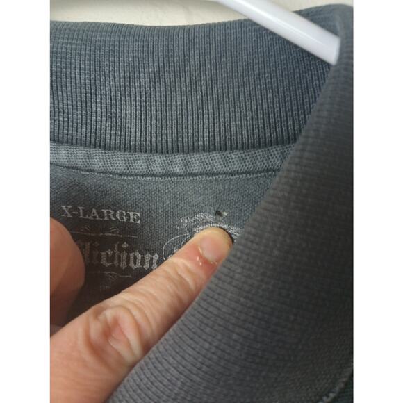 Affliction Live Fast Graphic Tee Polo Skull Wings Y2K Men's XL Black Vintage - Picture 7 of 8